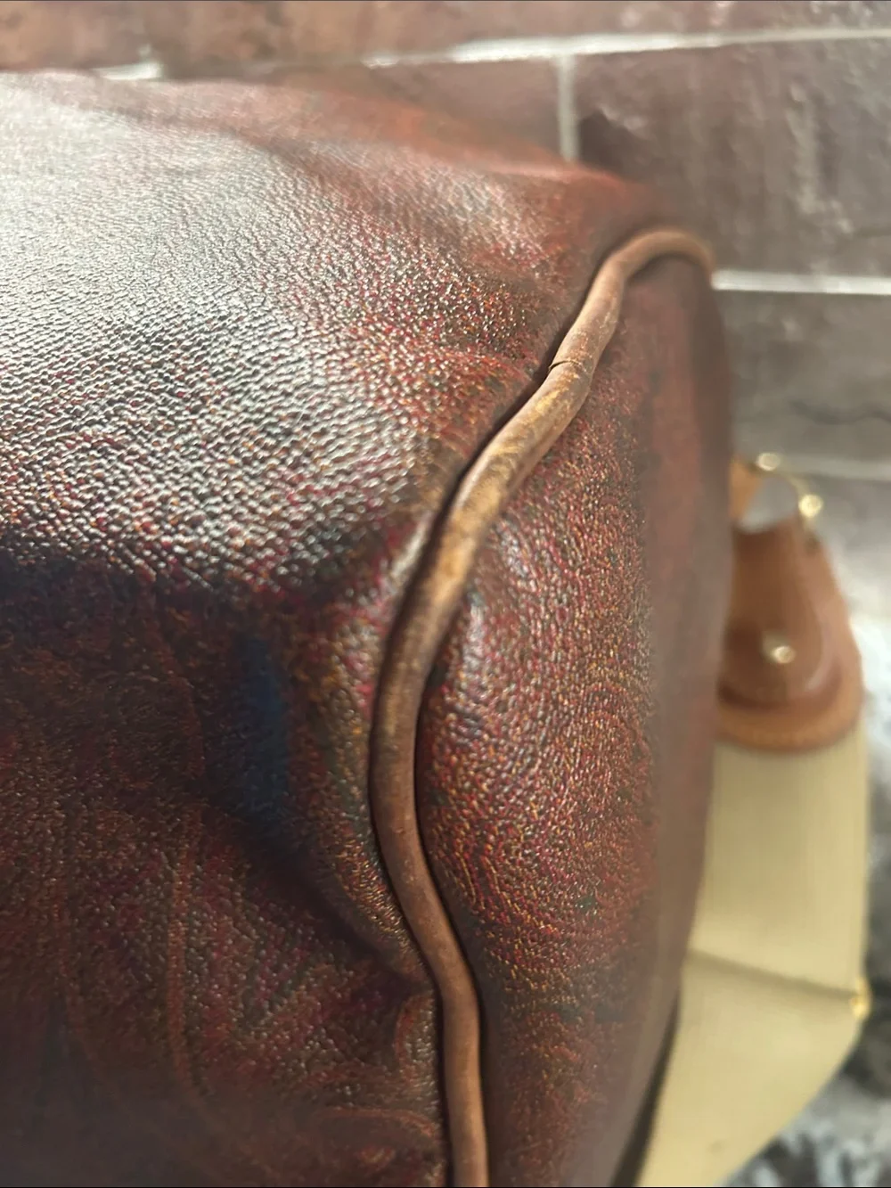 Etro 2 Way Leather Weekender Travel Bag in paisley print incl. all shown